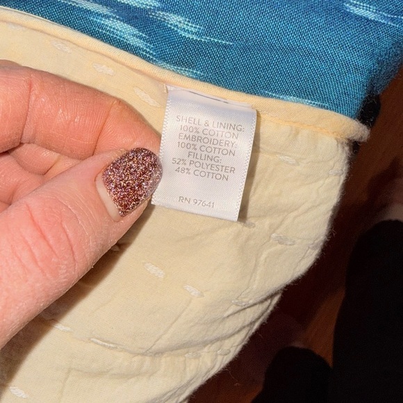 J.Jill Pure Kantha Stitched Ikat Jacket Kimono Sari Open Front Teal Blue SmTall - Picture 5 of 8